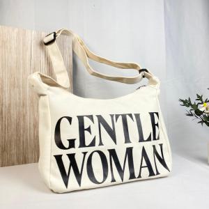 GW06 Tas Selempang Wanita Gentle Woman Desain Korea Bahan Kanvas Warna Monokrom Bisa COD