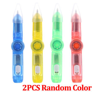 2/4pcs LED Colourful Luminous Spinning Pen Rolling Pen Ball Point Pen Learning Office Supplies Random Color