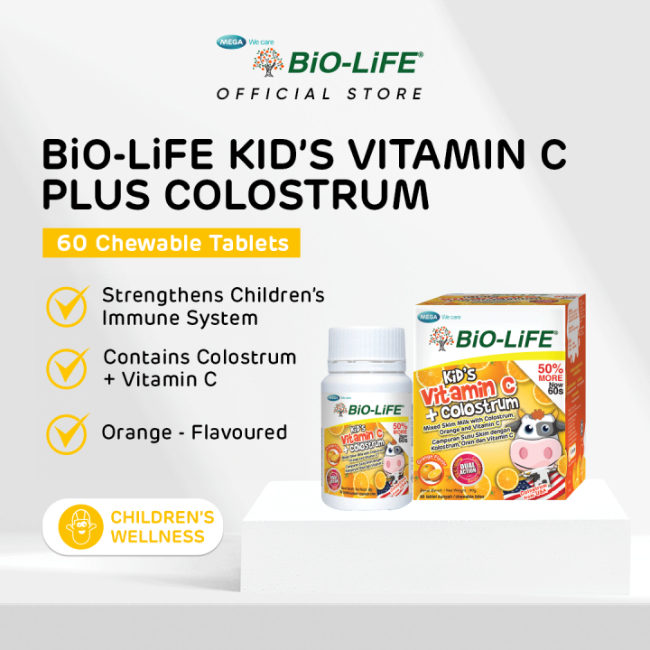 BiO-LiFE Kid’s Vitamin C + Colostrum 60 chewable tablets (EXPIRY DATE ...