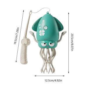 KEBETEME New Creative Electric Dancing Squid Toys Decompression Toy Demonic Dance Octopus Toy LED Lights Musical Electronic Robotics Interactive Child Birthday Gift