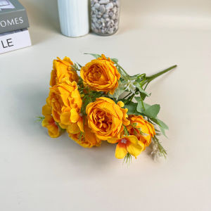 Tanaman Hias Artificial Mawar Mix Dekorasi Rose Flower Buket Hiasan Meja Ruang Tamu Plastik PBP205