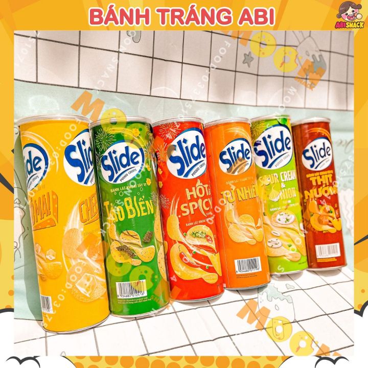 [HỘP LỚN 160g] Bánh Snack Khoai Tây Lát Slide đủ 7 vị mới phô mai/thơm ...