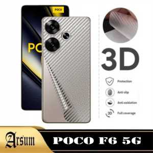 PROMO Garskin Skin Carbon POCO F6 5G Pelindung Layar Belakang Ponsel
