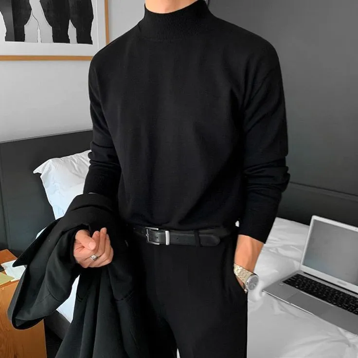 Turtleneck Longsleeve For Men, Small To Semi Large