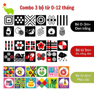 Bộ thẻ kích thích thị giác cho bé - Thẻ gấp và thẻ decal dán tường
