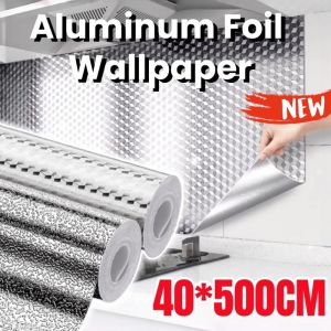Kitchen Aluminum Foil Wallpaper Self-Adhesive Sticker Heat-Resistant Oil-Proof Waterproof Wall Decor