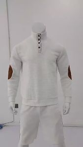 2024 Cross-Border Spring and Autumn Fashion European Size High-End Versatile Trendy Mens Casual Stand Collar Long Sleeve Small Check Knitted Sweatshirt