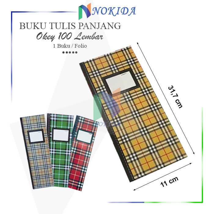 Nokida Buku Tulis Panjang Okey Ekspedisi [100 Lembar] / Buku Debur