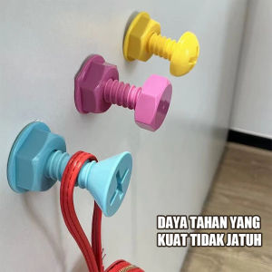 3Pcs Tempelan Dinding Perekat / Hook Kait Berbentuk Baut / Wall Hook Tidak Perlu Melubangi/Wall Hook Unik Tempelan Dinding Lucu Hook Kait Berbentuk Baut Kait Kreatif Cantelan Dinding Kuat