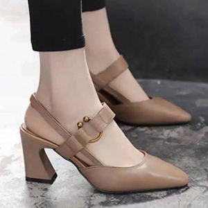 New Pointed Womens High Heel Sandals Pumps Fashion Formal block Heel Sandals for Women