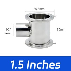 SS304 Stainless Steel Tri-Clamp Reflux Column 1.5" 2" Tri-Clamp Size with 1/2" NPT Female Thread 50mm Length for Homebrew