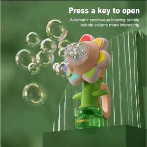 🌸 Flower Bubble Machine Toy | 🫧 Auto Continuous Bubble Blower | 💚 Green Pink Flower Shape Design | ✨ One Press Easy Open | 👧 Kids Outdoor Party Play | 🎁 Children Birthday Gift | 📦 Ready Stock MY