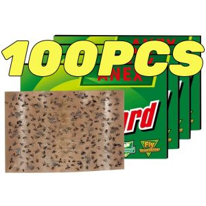 【Free Shipping】100PCS 50PCS High Quality Sticky Glue Paper Fly Flies Trap 20pcs/Pack 10pcs/Pack Catcher Bugs Insects Catcher Board Powerful Fly Glue Board / Non-Toxic Insect Trap Catcher / Super Sticky Pest Killer Sticker For Greenhouse Home Garden