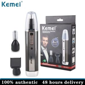 Kemei 3 In 1 Rechargeable Nose Hair Trimmer for Men Trimer Ear Face Eyebrow Nose Hair Removal Eyebrow Trimmer for Nose Wireless Free Shipping