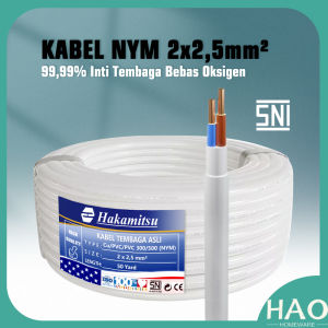 Kabel NYM 2 x 25mm 50 Yard Full / Kabel Listrik Tembaga Murni PVC SNI / Mrek Hakamitsu