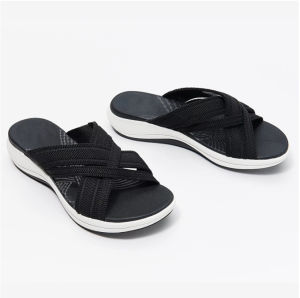 [Free Shipping] Plus-Size Thick-Soled Wedge Sandals For Women New Summer Style Flat-Soled Cross-Strap  Soft-Soled Leisure Sandals