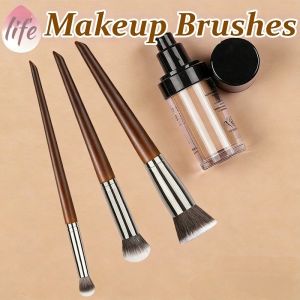 Makeup Brushes Soft Smooth Flat Head Foundation Brush Concealer Brush Stain Free Mahogany Handle