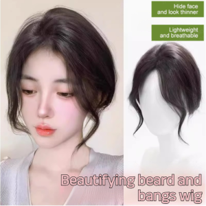 Women s Bangs Wigs with French Style Middle Parted Natural Face Shaping Bangs on Both Sides龙须刘海假发片