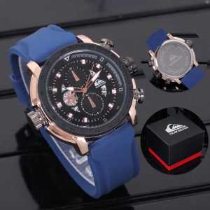 BISA COD Jam Tangan Fashion Pria Quiksilver Tali Rubber / Karet Fitur Tanggal - Free Box - Jam Tangan Pria Terbaru