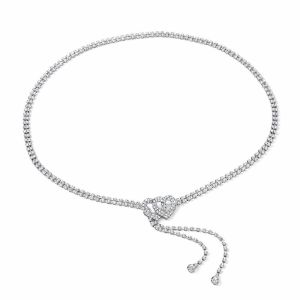 BESTOURO Sparkle Gold Silver Crystal Waist Belt Full Diamond Design Adjustable Length Rhinestone Chain Belt Bling Metal Waistband Chain For Women
