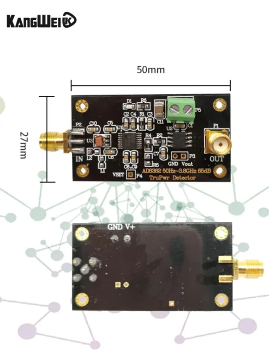 Linear dB output of effective value RF power detection of AD8362 module ...