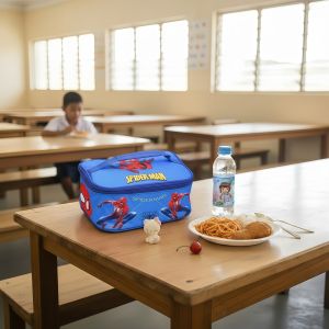 Large-Capacity Primary School Lunch Box Bag with Cartoon Design and Insulation for Children
