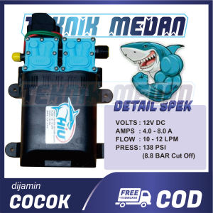 Dinamo Double Pump Dinamo Steam Tekanan Tinggi Merek Hiu Original 138Psi 12V DC | Dinamo Dual Pump Steam Cuci Motor Mobil AC