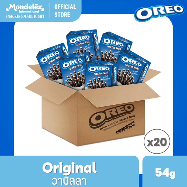 [ยกลัง 20] Oreo Vanilla Wafer Roll โอรีโอ เวเฟอร์โรลสอดไส้ครีม รสวานิล ...