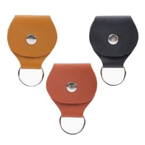 Portable Guitar Pick Box Protective Pick Holder Pick Storage Case Guitar Pick Bag Practical Pick Container PU Texture