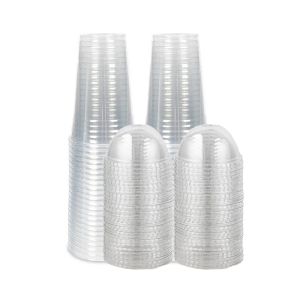 40/50pcs 460/600ml Disposable Transparent Plastic Cups Milk Tea Juice Cold Drink Smoothie Beverage Cups With Lids For Takeaway2026