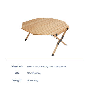 HOMFUL【COD】 กลางแจ้งไม้ star anise ไข่ม้วนตารางพับตารางแบบพกพาลานบาร์บีคิว self - ขับรถโต๊ะปิกนิก OT0073