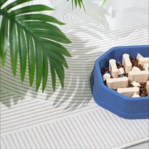 Pet Slow Feeder Bowl slow eating pet bowl anti-tip feeding dish for daily cat and dog feeding for Cats Dogs and Pet Owners for Home Grooming Feeding Training and Travel Pet Care