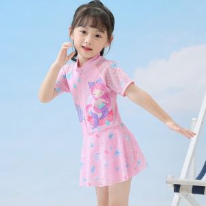 Đồ bơi lưới thể thao công chúa màu hồng cho bé gái