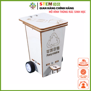MÔ HÌNH STEM: Lắp ráp Thùng Rác Sinh Học bằng gỗ diy. Đồ chơi giáo dục khoa học dành cho trẻ mầm non tiểu học. STEM3G