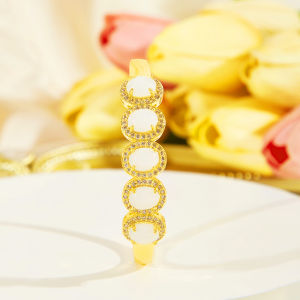 Sequito thời trang trang sức nữ đầy đủ Pave thiết lập đỏ trắng màu xanh lá cây hình bầu dục aaaaa Zircon pageant cổ tay Vòng mạ Vàng B367