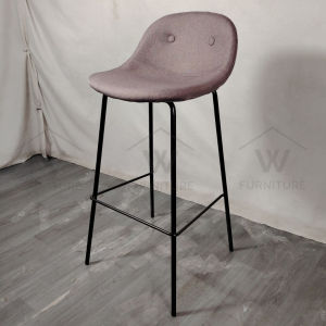 Wfurniture Premium Fabric Bar Chair Modern Kitchen Bar Chair Counter High Chair Kerusi Tinggi