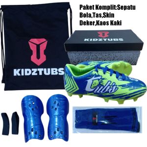 KIDZTUBS Sepatu Bola Anak Paket Komplit Sepatu Bola Tas Skin Deker Kaos Kaki Usia 6-10 Tahun Size 28 29 30 31 32 33 34 35 36 37 KDZ1549123024