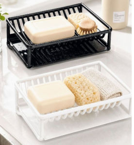 Double Layer Water Draining Soap Box Keeps Soap Dry Soap Dish Plastic Drain Soap Box For Bathroom Home Use
