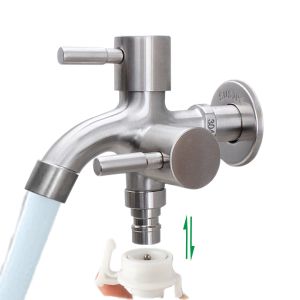 Water tap faucet 304 Stainless Steel Double Tap Multifunctional Stainless Steel Tap Two Way Tap