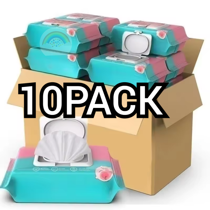RL 10PACK Organic Baby Wipes 80 Pcs Per Pack 99% Water Hypoallergenic (Non-Alcohol-wet wipes) COD