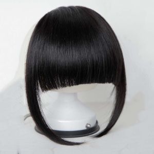 WUSUO Women Increase Hair Neat Hair Bang Hair Extension Thicken Hair Accessories Fringe Hairpiece Fringe Wig Clip Short Straight Bangs Synthetic Wig Pads Fake Bangs