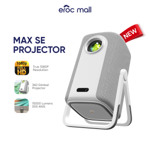 Eroc Max SE Gimbal Projector Auto Focus 1080P Full HD 15000 Lumens Bluetooth Speaker Android 12