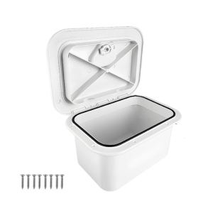 Lockable Tackle Box Organizers Marine Deck Storage Box Boats Accessory Fishing Tackle Organizers Container White