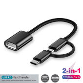 2in1 OTG USB Cable Adapter Micro USB Type C To USB Converter Cable