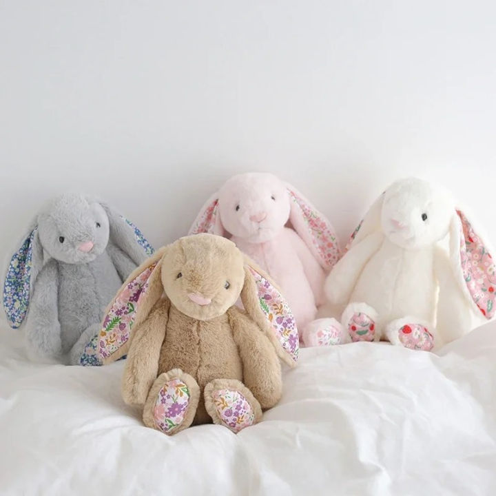 Jellycat Rabbit Decor Jellycat Bonnie Rabbit Floral Ears Plush Toys Rabbit Stuffed Dolls ...