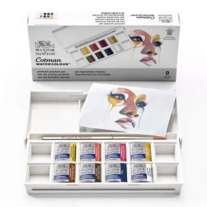 Winsor & Newton Cotman 8 Colors Metallic Solid Watercolor Paint Half Pans Set Professional Artist Water colour painting Pigment Supplies
