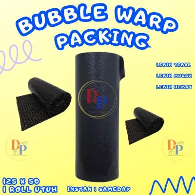 Bubble Warp Hitam 1 Roll 125cm x 50m Alat Perlindungan Paket Produk Waterproof Premium