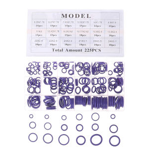 [tianjunmaoyi] 225Pcs Seal O-ring R134a Car Air Conditioning Rubber Washer Assortment Box Set