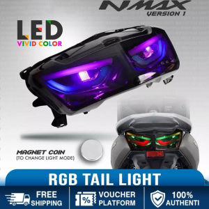 【12H Ship】Nmax V1 Tail Light RGB Lights Smoke Flowing LED Vivid Color Lighting Plug And Play Surfy Motorcycle