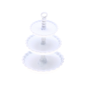 Metal 3 Tiers Pastry Stand For Miniature Dollhouses Scene Easy To Clean Surfaces Safe For Children